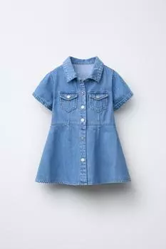 Джинсовое платье ZARA, средне-синий