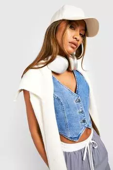 Джинсовой жилет Boohoo, синий