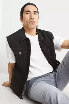 Джинсовой жилет C&A, черный