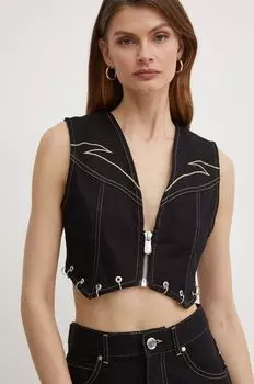 Джинсовой жилет Pinko, черный