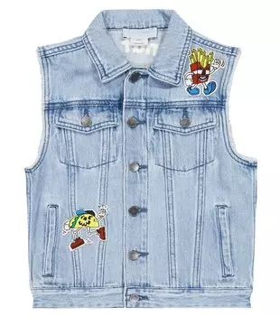 Джинсовой жилет Stella McCartney Kids, синий