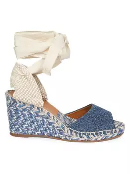 Джинсовые босоножки на танкетке Piia 65MM Chlo, синий