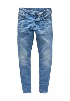 Джинсовые брюки 3301 Straight Tapered, стирки, мужские G-STAR RAW, цвет Medium Blue