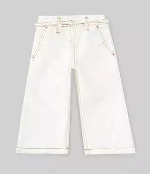 Джинсовые брюки A Loves A Little Girls 2T-6X с поясом и прямым подолом, слоновая кость