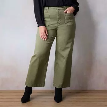 Джинсовые брюки больших размеров с высокой посадкой Lc Lauren Conrad, цвет addison olive