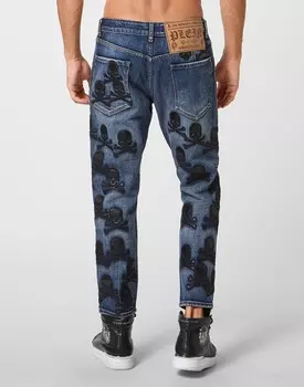 Джинсовые брюки Detroit Fit Skull Philipp Plein, цвет Cold Vertigo