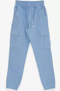 Джинсовые брюки для мальчиков с эластичными карманами на талии, голубые (8–14 лет)n Breeze