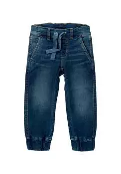 Джинсовые брюки из денима с потертыми чернилами Villervalla, синий