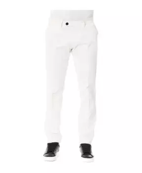 Джинсовые брюки из хлопка на молнии Trussardi, белый
