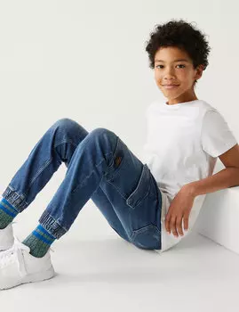 Джинсовые брюки-карго (6–16 лет) Marks & Spencer, деним