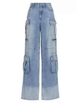 Джинсовые брюки-карго Cay Baggy Alice + Olivia, синий