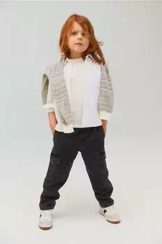 Джинсовые брюки-карго H&M, черный