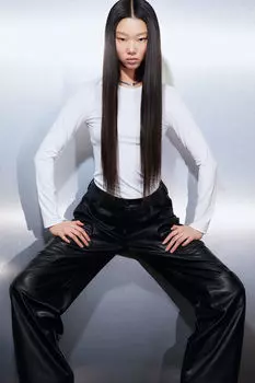 Джинсовые брюки карго H&M, черный