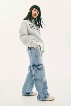 Джинсовые брюки-карго H&M, синий