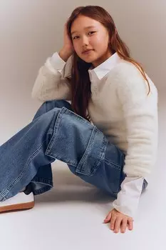 Джинсовые брюки-карго H&M, синий