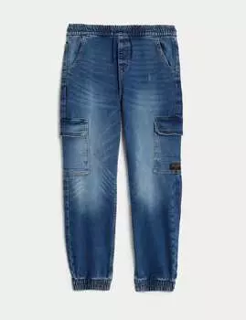 Джинсовые брюки-карго Marks & Spencer, цвет Denim