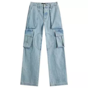 Джинсовые брюки-карго с логотипом Nahmias, синий