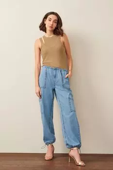 Джинсовые брюки карго с парашютом Next, синий