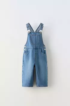 Джинсовые брюки-кюлоты ZARA, средне-синий