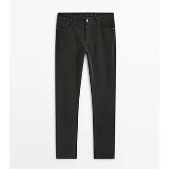 Джинсовые брюки Massimo Dutti Tapered-fit needlecord, хаки