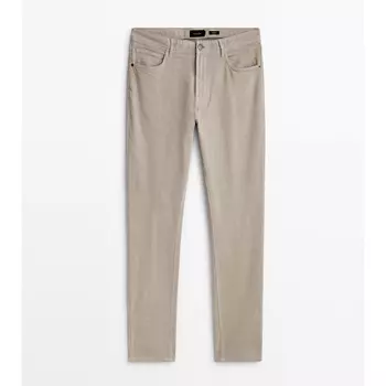 Джинсовые брюки Massimo Dutti Tapered-fit needlecord, кремовый