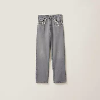 Джинсовые брюки Miu Miu, серый