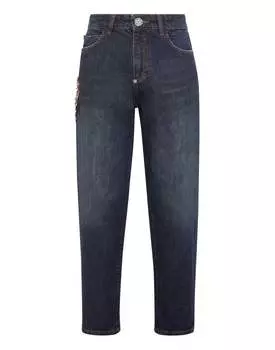 Джинсовые брюки Mom Fit Paisley PHILIPP PLEIN, цвет deep ocean