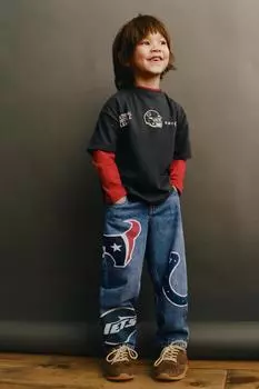 Джинсовые брюки nfl ZARA, синий