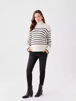 Джинсовые брюки объемного кроя для беременных с вставкой на животе LCWAIKIKI Maternity