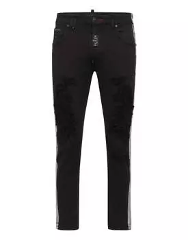 Джинсовые брюки облегающего кроя PHILIPP PLEIN, цвет black colorado