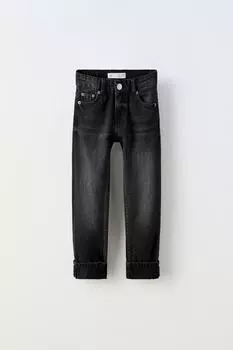 Джинсовые брюки оригинального кроя ZARA, черный