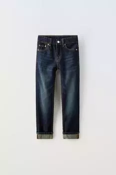 Джинсовые брюки оригинального кроя ZARA, синий