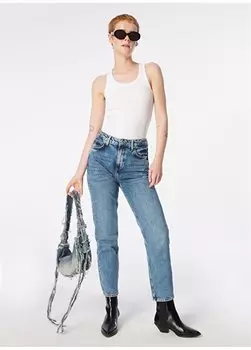 Джинсовые брюки прямого кроя обычного кроя с высокой талией синие женские джинсовые брюки Carol L30U021851 Lee, синий