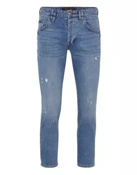 Джинсовые брюки прямого кроя Philipp Plein, цвет Pacific Blue