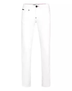 Джинсовые брюки прямого кроя Philipp Plein, цвет Summer Snow