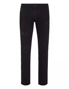 Джинсовые брюки прямого кроя Supreme Iconic Plein Philipp Plein, цвет Summer Night