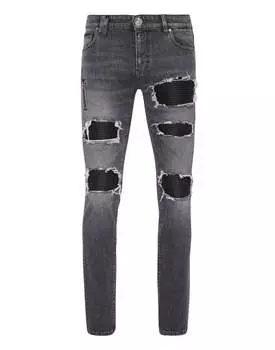 Джинсовые брюки Rock Star Fit PHILIPP PLEIN, серебристо-серый