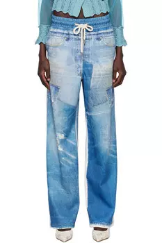 Джинсовые брюки с эффектом обманки из сетки Andersson Bell, синий