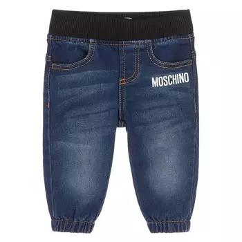 Джинсовые брюки с логотипом Moschino, синий