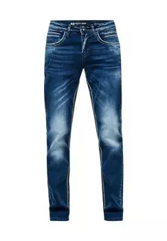 Джинсовые брюки с модными контрастными швами RUSTY NEAL, цвет Dunkel Blau