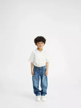 Джинсовые брюки с пятью карманами JACQUEMUS The de-Nmes kids' denim pants, цвет Blue/Tabac