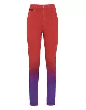 Джинсовые брюки с супер высокой талией Jegging PHILIPP PLEIN, красный/фиолетовый
