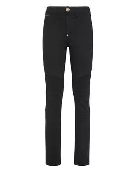 Джинсовые брюки с высокой талией Байкер PHILIPP PLEIN, цвет noir plein
