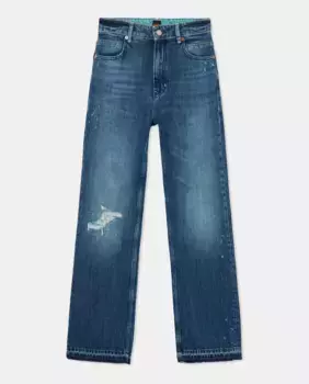 Джинсовые брюки с высокой талией Hugo Boss, индиго