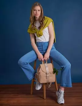 Джинсовые брюки с высокой талией синие Kayra