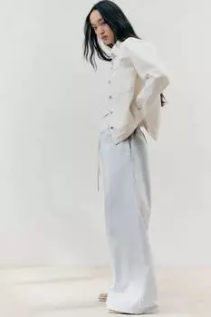 Джинсовые брюки с завязками на шнурке H&M, мультиколор