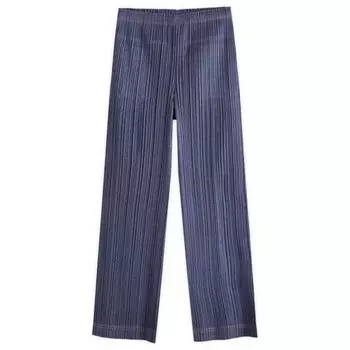 Джинсовые брюки со складками Pleats Please Issey Miyake, синий
