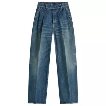 Джинсовые брюки со складками спереди Undercover, синий