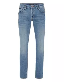 Джинсовые брюки супер прямого кроя Iconic Plein Philipp Plein, цвет Pacific Blue