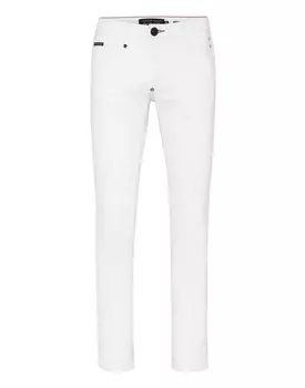 Джинсовые брюки супер прямого кроя Iconic Plein Philipp Plein, цвет Summer Snow
